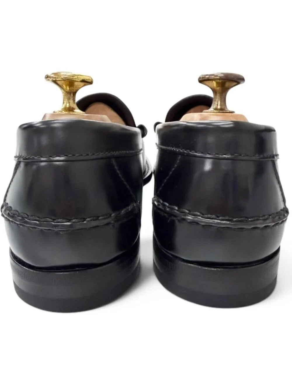 Prada Leather Penny Loafer Coin Loafers Flat Shoes Moccasins Black 8.5